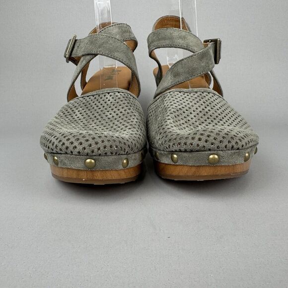 Korks By Kork Ease Clogs Womens 10‎ Green Studded Abloom Platform Slingback Boho - Picture 4 of 13